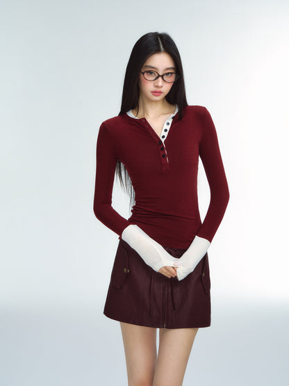 2024AW ANKOLA red long sleeve bottom 