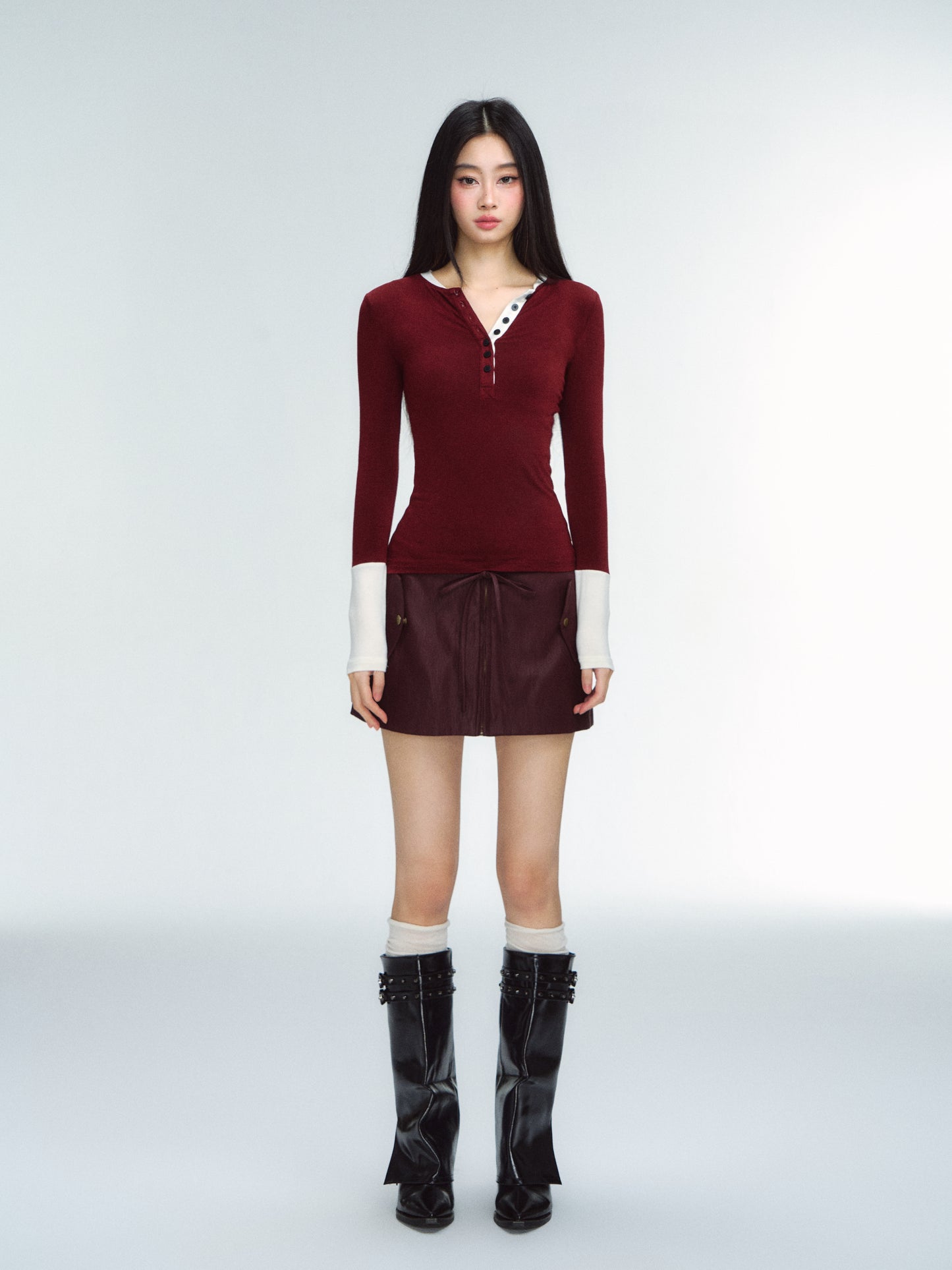 2024AW ANKOLA red long sleeve bottom 