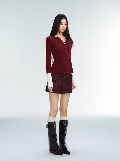 2024AW ANKOLA red long sleeve bottom 