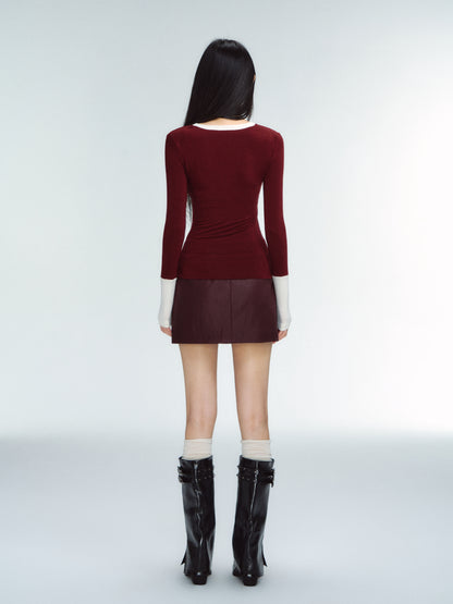 2024AW ANKOLA red long sleeve bottom 